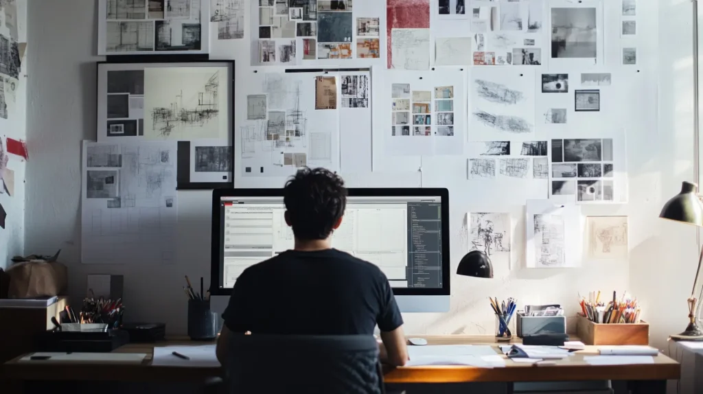 Team Spotlight: Senior Designer Bruce Lee 3 Product design expert facing computer